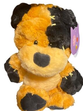 Gigglescape Orange and Black Frankenbear plush NWT